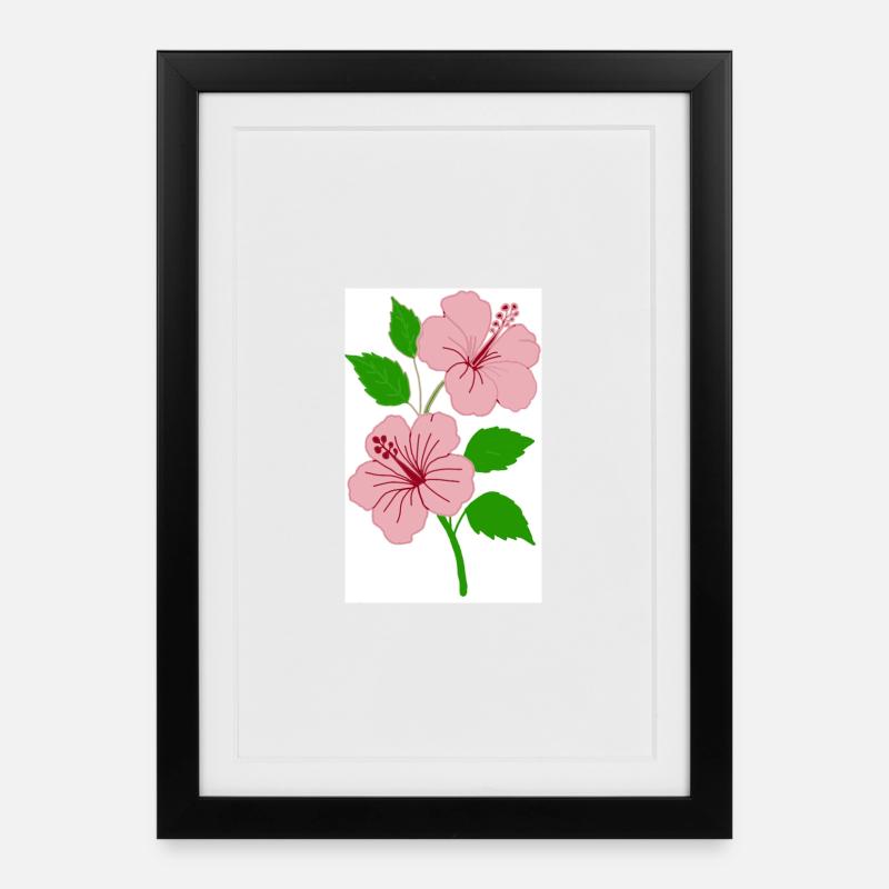 hibiscus - Framed poster (27 × 37 cm) - black