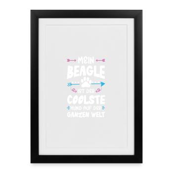 Dicton de chien beagle - Affiche encadrée (27 × 37 cm) - noir - Devant