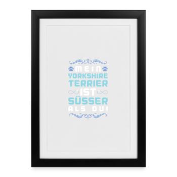 Dicton de chien Yorkshire Terrier - Affiche encadrée (27 × 37 cm) - noir - Devant