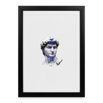 Buste cybernétique classique néon - Affiche encadrée (27 × 37 cm) - noir - Devant