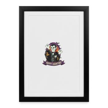 Vampire in a coffin for Halloween - Framed poster (27 × 37 cm) - black - Front