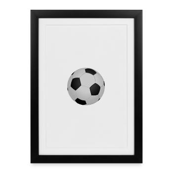 Motif de football noir et blanc - Affiche encadrée (27 × 37 cm) - noir - Devant