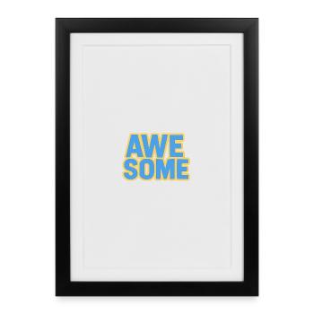 Colorful "Awesome" Font Design - Framed poster (27 × 37 cm) - black - Front