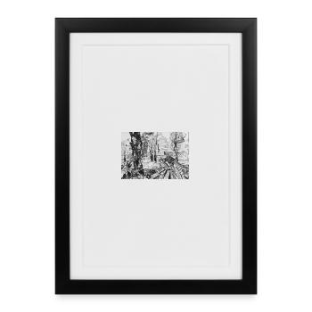 Croquis urbain en noir et blanc - Affiche encadrée (27 × 37 cm) - noir - Devant