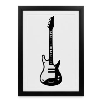 guitar - Framed poster (27 × 37 cm) - black - Front