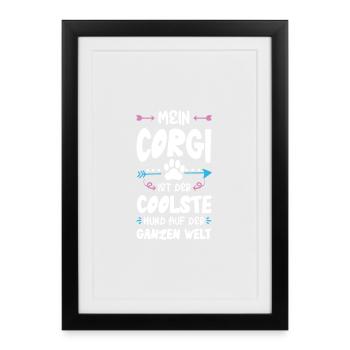 Dicton de chien corgi - Affiche encadrée (27 × 37 cm) - noir - Devant