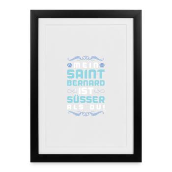 Dicton du chien de Saint-Bernard - Affiche encadrée (27 × 37 cm) - noir - Devant