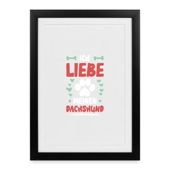 I love my dachshund - Framed poster (27 × 37 cm) - black - Front