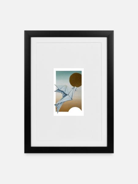 Origami Dove - Framed poster (27 × 37 cm) - black