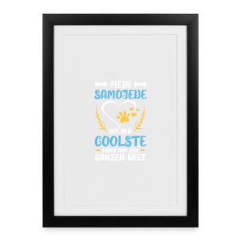 Mon chien le plus cool des Samoyèdes au monde - Affiche encadrée (27 × 37 cm) - noir - Devant