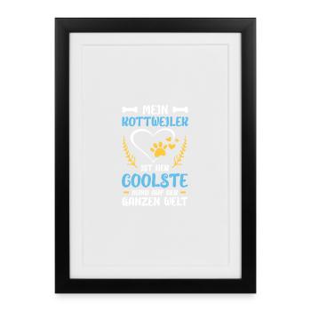 Mon Monde de Chien Cœur Rottweiler - Affiche encadrée (27 × 37 cm) - noir - Devant