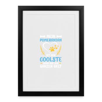 Mon Poméranian : Le chien le plus cool du monde - Affiche encadrée (27 × 37 cm) - noir - Devant