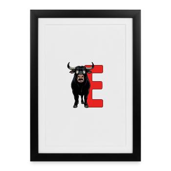Anagramme Bull Spain - Affiche encadrée (27 × 37 cm) - noir - Devant
