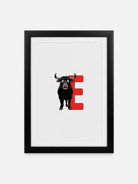 Bull Spain Anagram - Framed poster (27 × 37 cm) - black