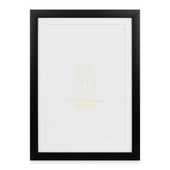 Flaming Smile with Everything Is Fine - Framed poster (27 × 37 cm) - black - Front