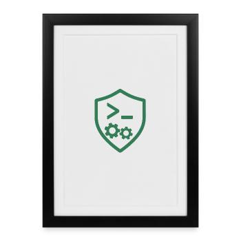 Code Shield with Gears - Framed poster (27 × 37 cm) - black - Front
