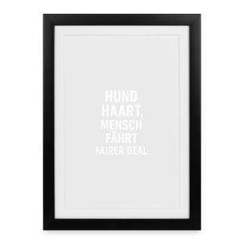 Dog Heart Human Drives Fair Deal - Framed poster (27 × 37 cm) - black - Front