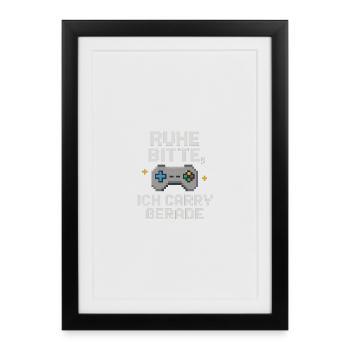 Silence Please Pixel Controller Graphics - Framed poster (27 × 37 cm) - black - Front