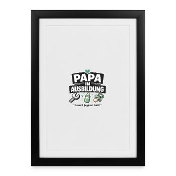 Papa en formation niveau 1 - Affiche encadrée (27 × 37 cm) - noir - Devant