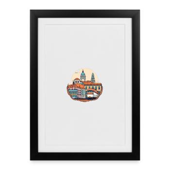 Vivid City Tramscape - Framed poster (27 × 37 cm) - black - Front