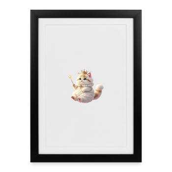 Furry fantasy cat - Framed poster (27 × 37 cm) - black - Front