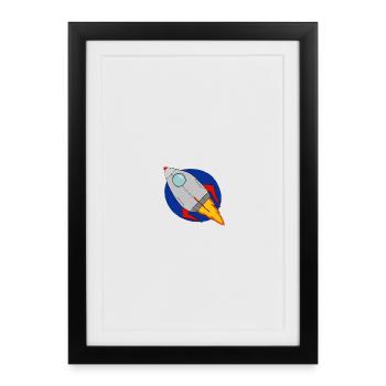 Fusée - Affiche encadrée (27 × 37 cm) - noir - Devant
