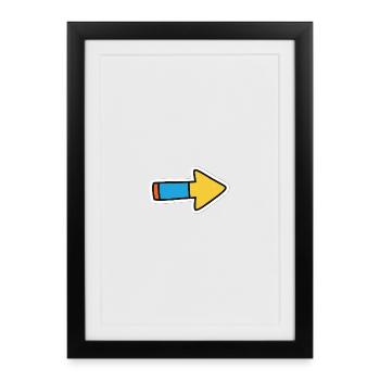 Comic Arrow Direction Right - Framed poster (27 × 37 cm) - black - Front