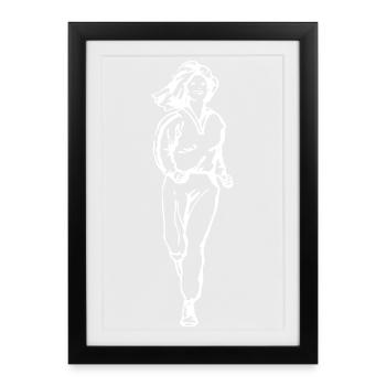Jogging - Coureur - Affiche encadrée (27 × 37 cm) - noir - Devant