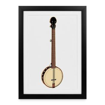 Banjo Bluegrass - Framed poster (27 × 37 cm) - black - Front