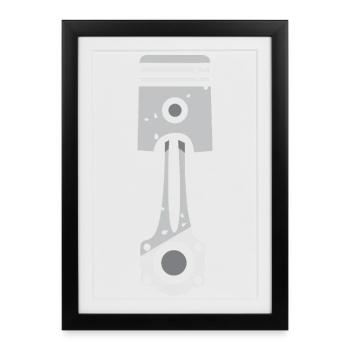 Crossed piston engine design - Framed poster (27 × 37 cm) - black - Front