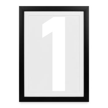 1. 1 AN. 1er ANNIVERSAIRE. ANNIVERSAIRE 1 AN - Affiche encadrée (27 × 37 cm) - noir - Devant