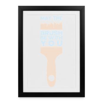 Artiste Peintre Graphique Que le Pinceau Soit Avec Vous - Affiche encadrée (27 × 37 cm) - noir - Devant