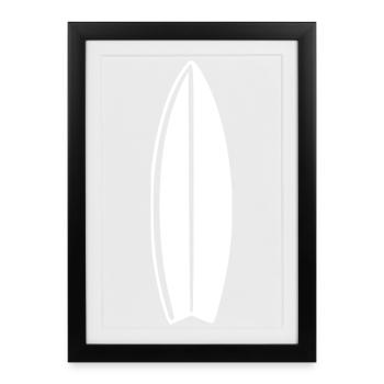 Surf Surf Surf Cadeau - Affiche encadrée (27 × 37 cm) - noir - Devant
