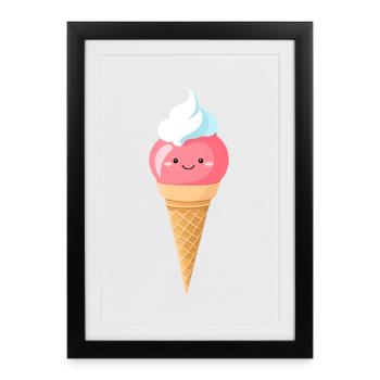 Pastell-Eis mit Lächeln - Framed poster (27 × 37 cm) - black - Front