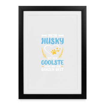 Mein Husky – Bester Hund Der Welt - Gerahmtes Poster (27 × 37 cm) - Schwarz - Vorne