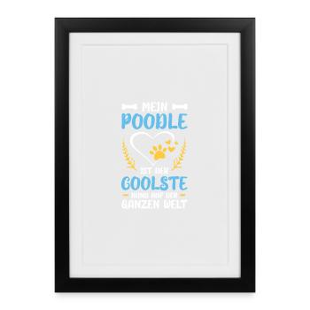 Ma couronne de cœur de caniche - Affiche encadrée (27 × 37 cm) - noir - Devant