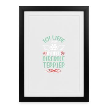J’adore mon Airedale Terrier - Affiche encadrée (27 × 37 cm) - noir - Devant