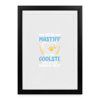 Mastiff Liebe Weltshirt - Gerahmtes Poster (27 × 37 cm) - Schwarz - Vorne