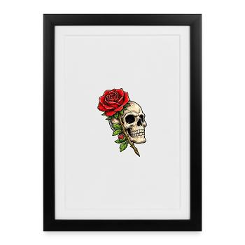 Skull - Framed poster (27 × 37 cm) - black - Front