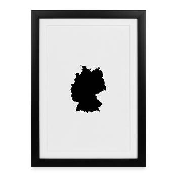 Allemagne Kontur Design - Affiche encadrée (27 × 37 cm) - noir - Devant