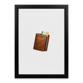 Vintage Passport Leather Look - Framed poster (27 × 37 cm) - black - Front
