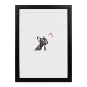 French Bulldog Nature Motif Gift - Framed poster (27 × 37 cm) - black - Front