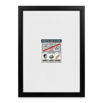 Kopf Stein Pflaster Konfliktlösung - Gerahmtes Poster (27 × 37 cm) - Schwarz - Vorne