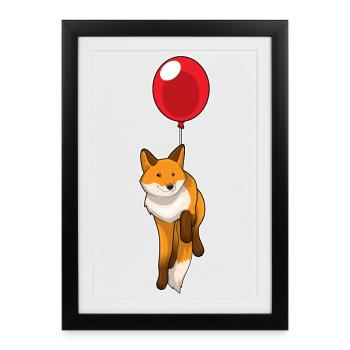 Ballon Renard - Affiche encadrée (27 × 37 cm) - noir - Devant