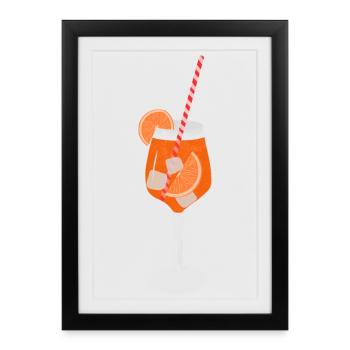 Cocktail Party - A Spritz Always Goes - Orange - Framed poster (27 × 37 cm) - black - Front