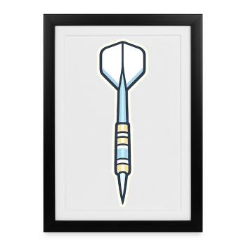 Blue Spear Shield Graphic - Framed poster (27 × 37 cm) - black - Front