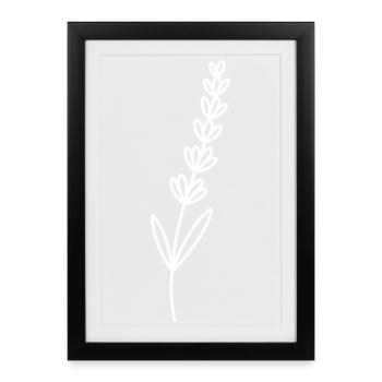 Lavender Lines: Minimalist Flowers - Framed poster (27 × 37 cm) - black - Front
