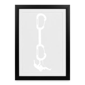 climbing, bouldering, rock climbing, mountains, mountaineering - Framed poster (27 × 37 cm) - black - Front