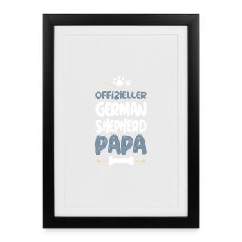 Offizieller German Shepherd Papa - Gerahmtes Poster (27 × 37 cm) - Schwarz - Vorne