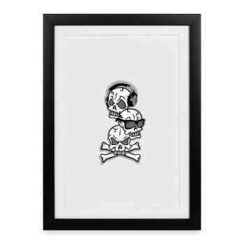 Three skulls, hear, see and speak no evil - Framed poster (27 × 37 cm) - black - Front